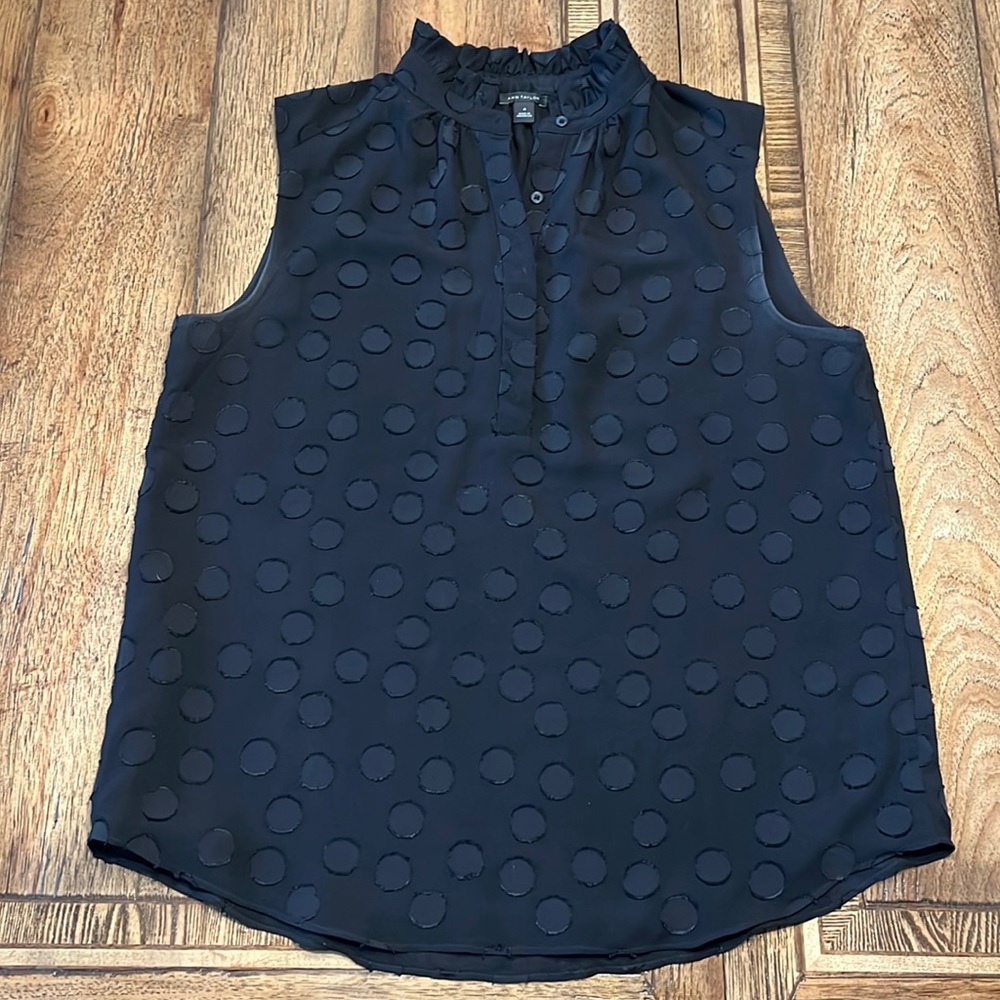 Ann Taylor Sleeveless black blouse
